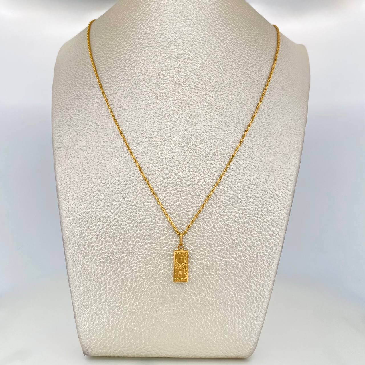 Rope Chain Set + One Dollar Pendant / 1.6gr / 19 3/4 in 18K Yellow Gold