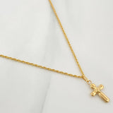 Rope Chain Set + Cross Pendant / 1.5gr / 23 1/2 in 18K Yellow Gold