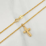Rope Chain Set + Cross Pendant / 1.5gr / 23 1/2 in 18K Yellow Gold
