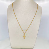 Rope Chain Set + Cross Pendant / 1.5gr / 23 1/2 in 18K Yellow Gold