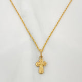 Rope Chain Set + Christ Cross Pendant / 1.65gr / 23 1/2 in 18K Yellow Gold