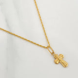 Rope Chain Set + Christ Cross Pendant / 1.65gr / 23 1/2 in 18K Yellow Gold
