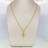 Rope Chain Set + Christ Cross Pendant / 1.65gr / 23 1/2 in 18K Yellow Gold