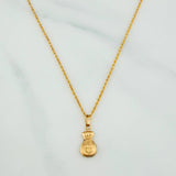 Set Rope Chain + Money Bag Pendant / 1.4gr / 19 1/2 in 18K Yellow Gold