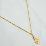 Set Rope Chain + Money Bag Pendant / 1.4gr / 19 1/2 in 18K Yellow Gold