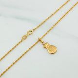 Set Rope Chain + Money Bag Pendant / 1.4gr / 19 1/2 in 18K Yellow Gold