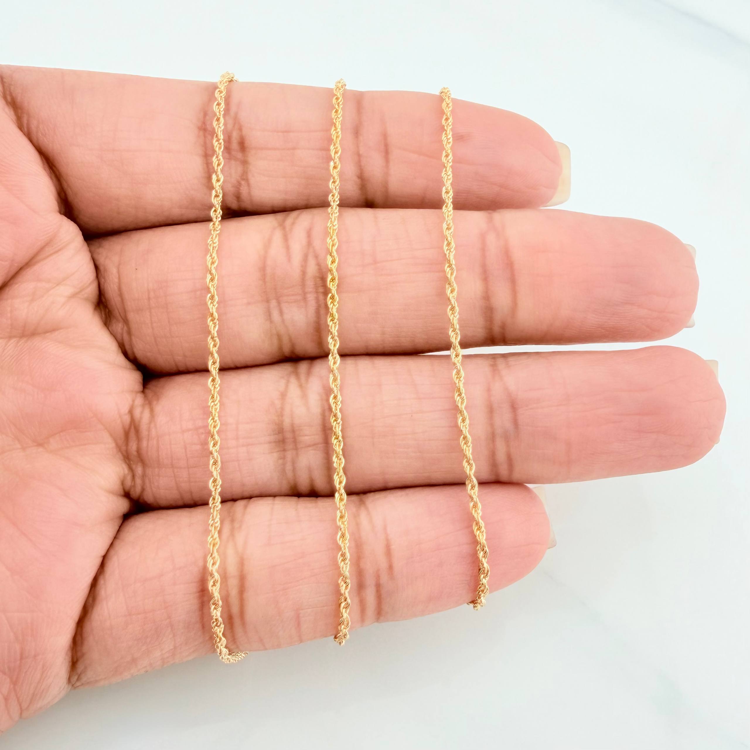 Rope Chain Set + Tres Gracias Pendant / 1.6gr / 19 3/4 in 18K Yellow Gold