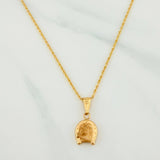 Set Rope Chain + Horse Shoe Pendant / 1.8gr / 23 1/2 in 18K Yellow Gold