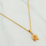 Set Rope Chain + Horse Shoe Pendant / 1.8gr / 23 1/2 in 18K Yellow Gold