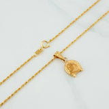 Set Rope Chain + Horse Shoe Pendant / 1.8gr / 23 1/2 in 18K Yellow Gold