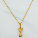 Rope Chain Set + Divine Child Pendant / 1.7gr / 23 1/2 in 18K Yellow Gold