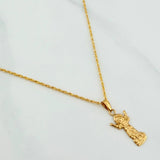 Rope Chain Set + Divine Child Pendant / 1.7gr / 23 1/2 in 18K Yellow Gold