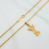 Rope Chain Set + Divine Child Pendant / 1.7gr / 23 1/2 in 18K Yellow Gold