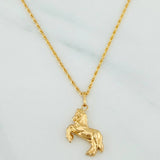 Rope Chain Set + Horse Pendant / 2.1gr / 23 1/2 in Yellow Gold 18K