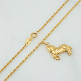 Rope Chain Set + Horse Pendant / 2.1gr / 23 1/2 in Yellow Gold 18K