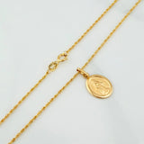 Rope Chain Set + Miraculous Virgin Pendant / 1.75gr / 23 1/2 in 18K Yellow Gold