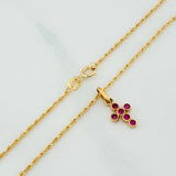 Rope Chain Set + Dense Cross Pendant / 1.7gr / 19 1/2 in 18K Yellow Gold