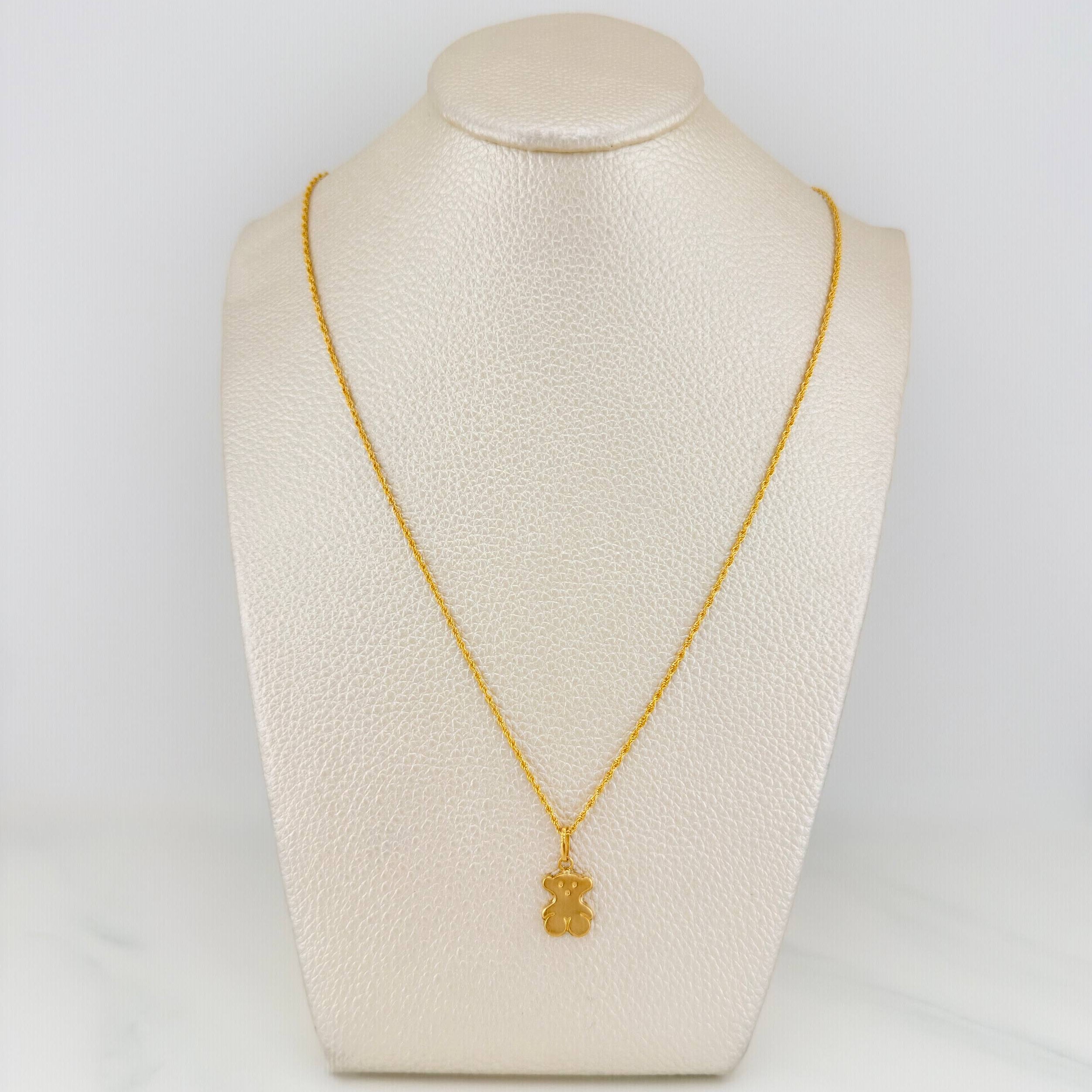 Set Rope Chain + Pendant Bear Ts / 1.65gr / 19 3/4 in Yellow Gold 18K