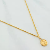 Rope Chain Set + Miraculous Virgin Pendant / 1.45gr / 19 3/4 in 18K Yellow Gold