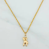 Rope Chain Set + Bear Pendant / 1.4gr / 19 1/2 in 18K Yellow Gold