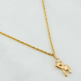 Rope Chain Set + Bear Pendant / 1.4gr / 19 1/2 in 18K Yellow Gold
