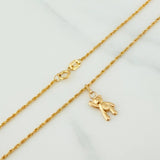 Rope Chain Set + Bear Pendant / 1.4gr / 19 1/2 in 18K Yellow Gold