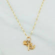 Mirror Flower Chain Set + Three Graces Pendant / 1.5gr / 17 3/4 in 18K Yellow Gold