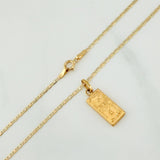 Flat Mariner Chain Set + One Dollar Pendant / 2.3gr / 19 3/4 in Three Golds 18K