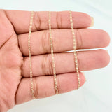 Flat Mariner Chain Set + Miraculous Virgin Pendant / 2.3gr / 20 in Three 18K Golds