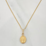 Flat Mariner Chain Set + Miraculous Virgin Pendant / 2.3gr / 20 in Three 18K Golds