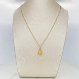 Flat Mariner Chain Set + Miraculous Virgin Pendant / 2.3gr / 20 in Three 18K Golds