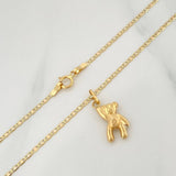 Flat Mariner Chain Set + Bear Pendant / 2.2gr / 19 3/4 in Three Golds 18K