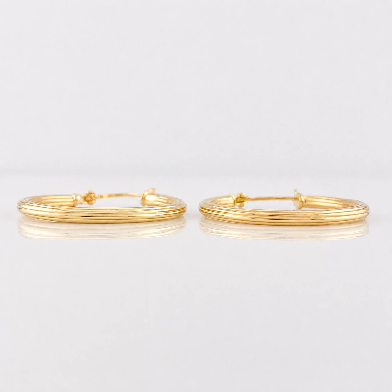 Hoop Earrings Spiral 1.5g / 1 in 18K Yellow Gold