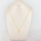 Set Mirror Flower Chain + Pendant Virgin of Guadalupe / 1.3gr / 17 3/4 in 18K Yellow Gold