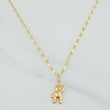 Mirror Flower Chain Set + Bear Pendant / 1.2gr / 17 3/4 in 18K Yellow Gold