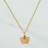 Set Flat Mariner Chain + Butterfly Pendant / 2.95gr / 19 3/4 in 18K Yellow Gold