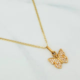 Set Flat Mariner Chain + Butterfly Pendant / 2.95gr / 19 3/4 in 18K Yellow Gold