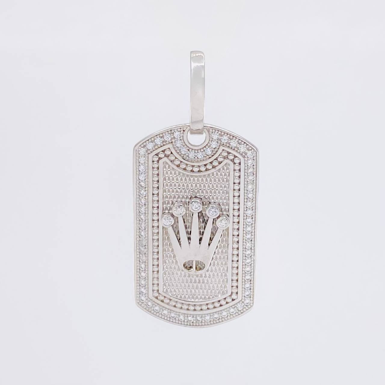 Pendant Crown Plate 6.5g / 1 1/2 in 18K White Gold