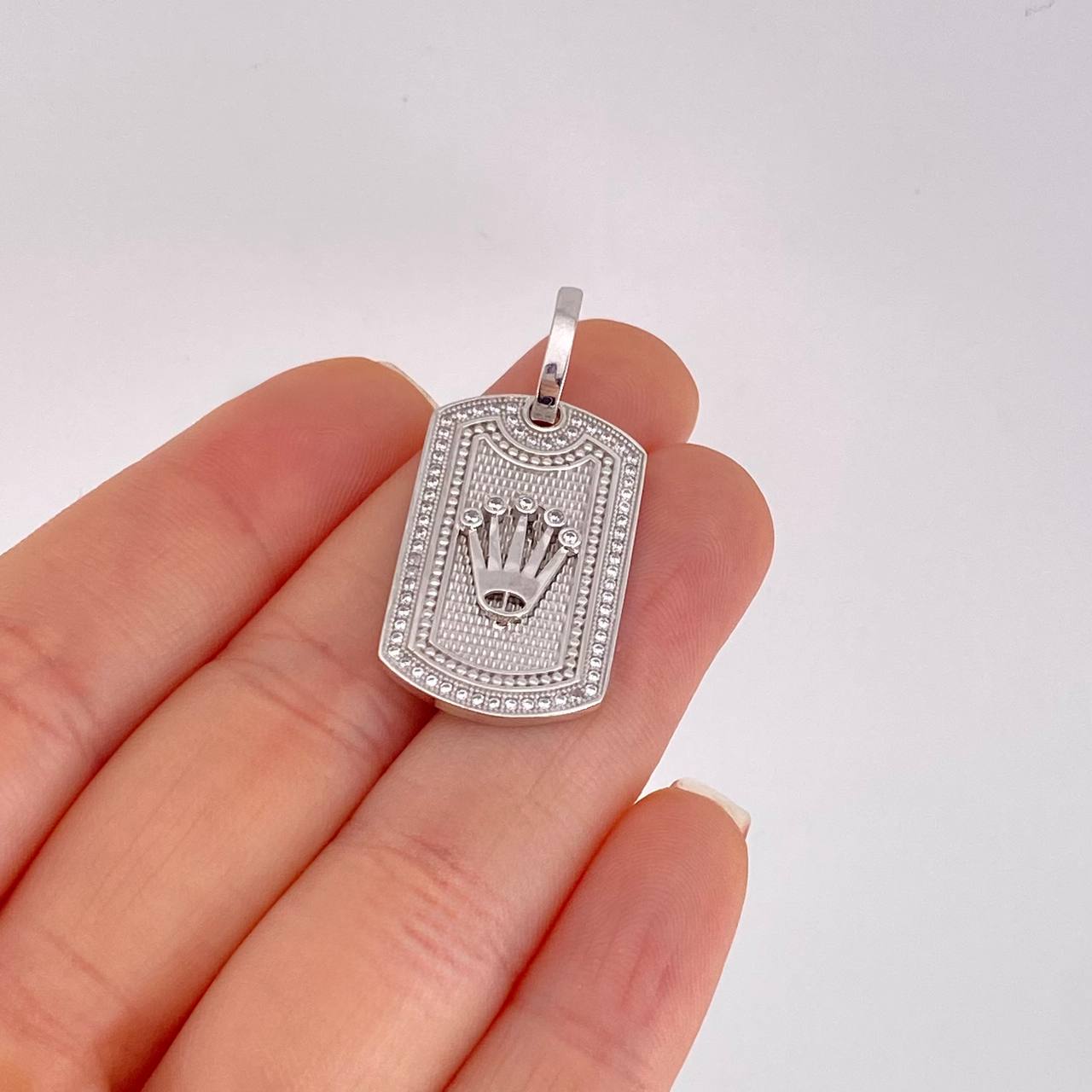 Pendant Crown Plate 6.5g / 1 1/2 in 18K White Gold