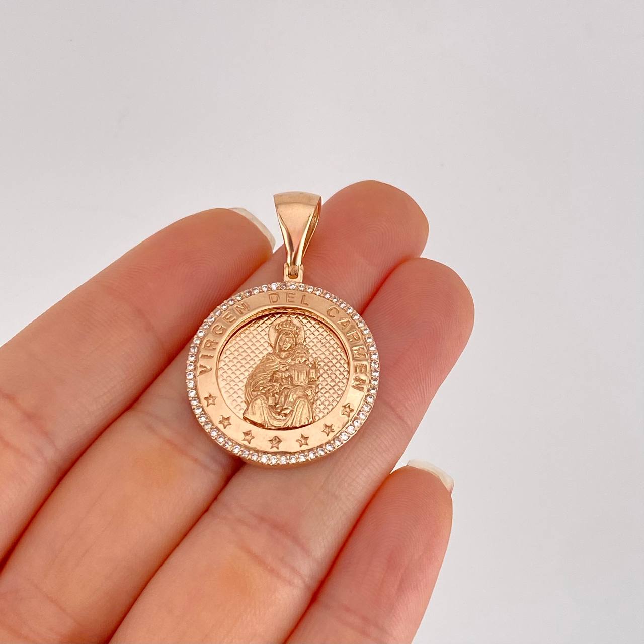 Pendant Virgen del Carmen 7.85g / 1 1/2 in Rose Gold 18K