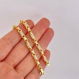 Rustic Barrel Chain 55.65g / 28 in / 4.6mm 18K Yellow Gold