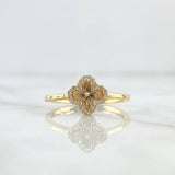 Anillo Trébol VCyA 2.25gr / T7 3/4 / 8mm Rayado - Circones Blancos Oro Amarillo 18K
