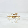 Heart Silhouette Ring 1.7gr / Size 7 1/2 / White Zircons 18K Yellow Gold ©