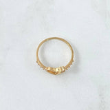 Heart Silhouette Ring 1.7gr / Size 7 1/2 / White Zircons 18K Yellow Gold ©