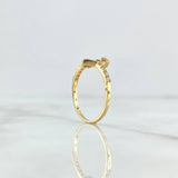Heart Silhouette Ring 1.7gr / Size 7 1/2 / White Zircons 18K Yellow Gold ©