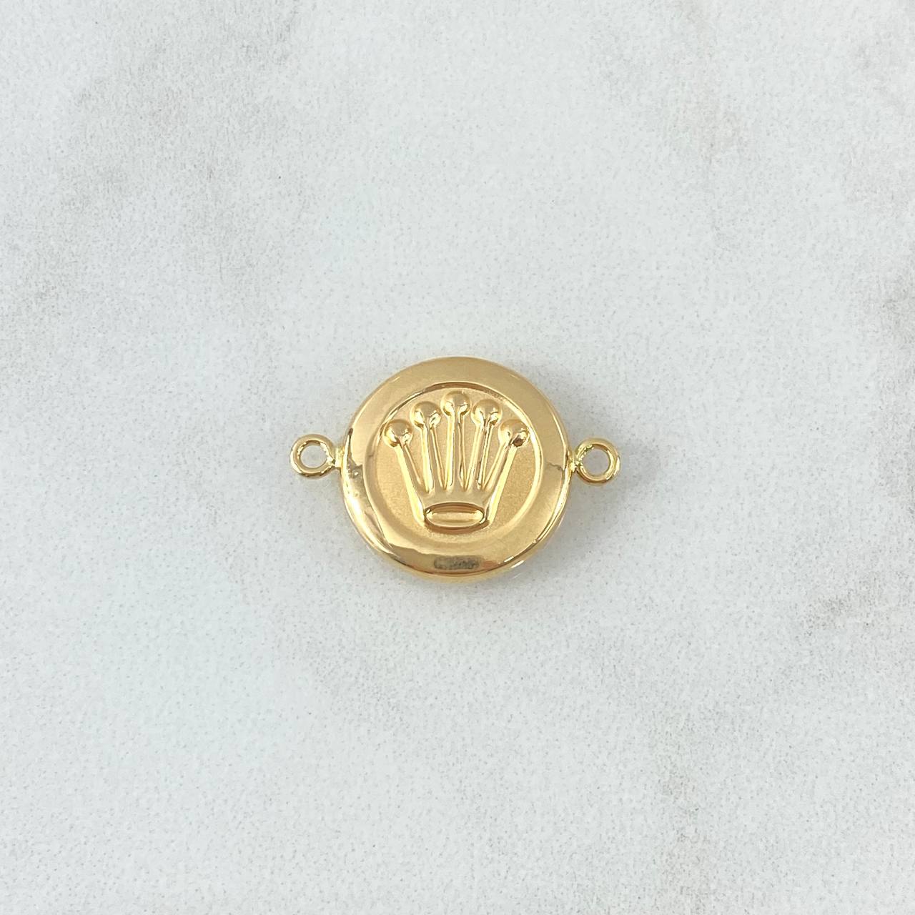 Charm Crown 1.2gr / 0.9in / Matte Smooth Circle 18K Gold