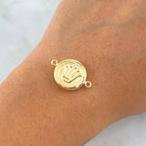 Charm Crown 1.2gr / 0.9in / Matte Smooth Circle 18K Gold