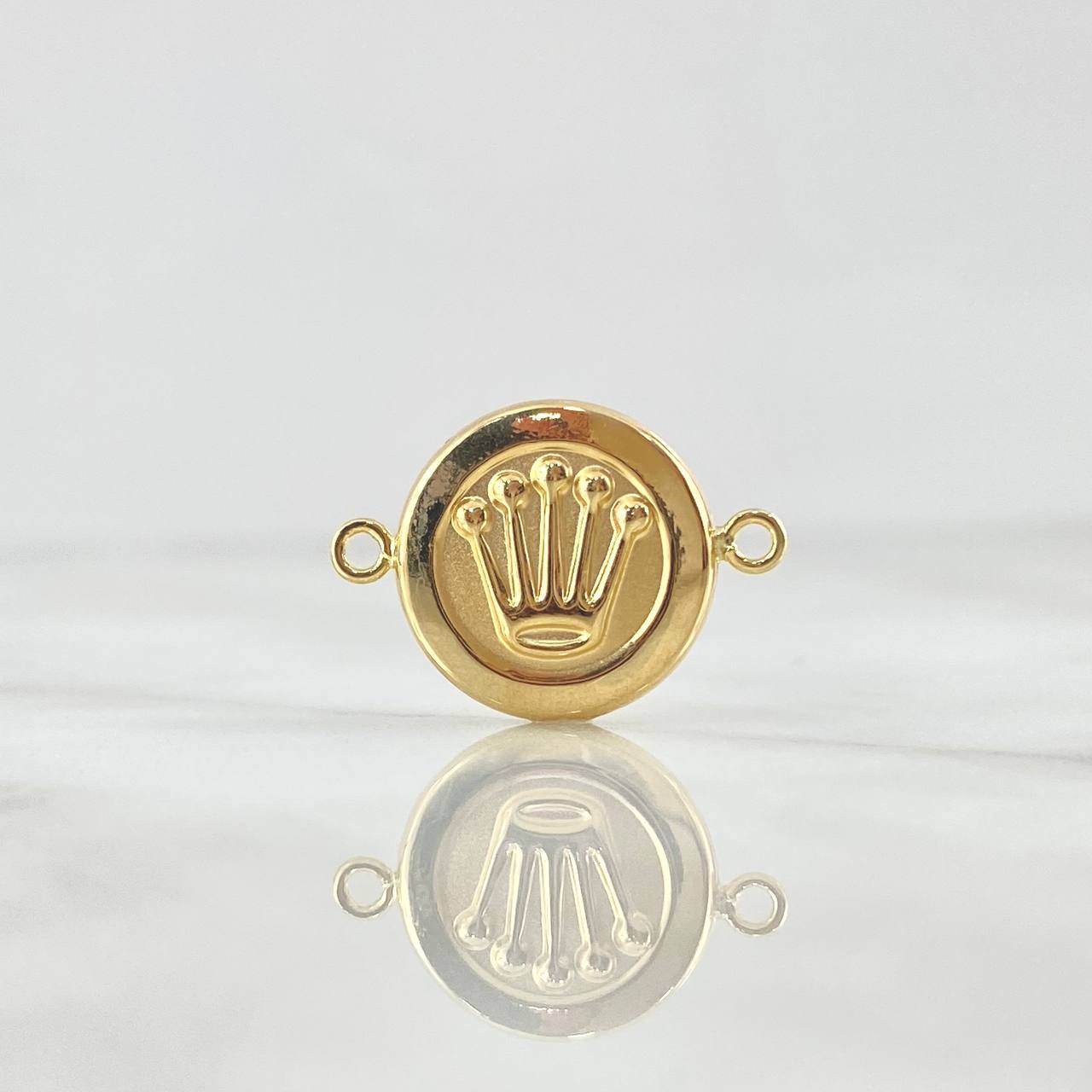 Charm Crown 1.2gr / 0.9in / Matte Smooth Circle 18K Gold