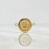 Charm Crown 1.2gr / 0.9in / Matte Smooth Circle 18K Gold