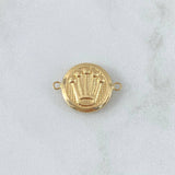 Herraje Corona 1.3gr / 2.1cm / Circulo Texturizado Oro Amarillo 18K